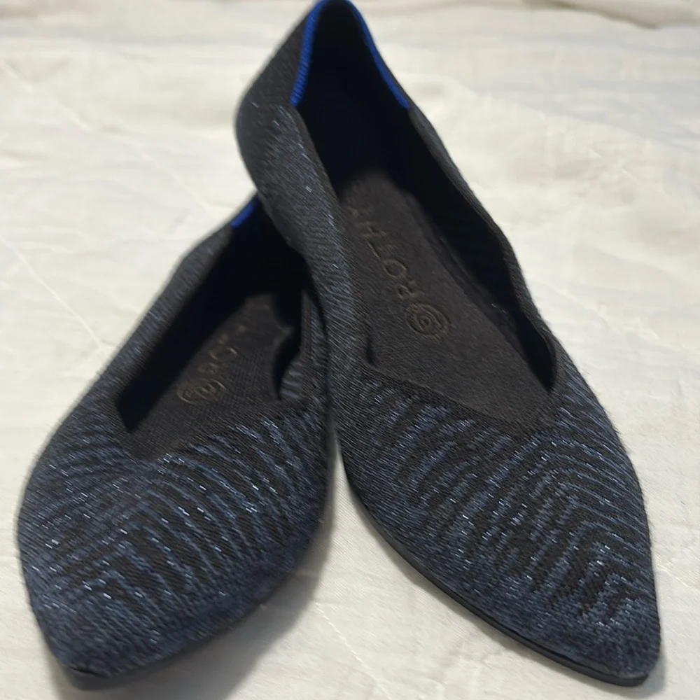Rothy's The Point Midnight Metallic Zebra - Picture 4 of 14